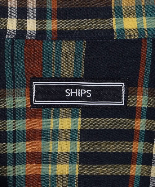 SHIPS(シップス)の「SHIPS: オープンカラー コットン リネン マドラスチェック プルオーバー シャツ ブルー(ビジネスシャツ・メンズ・コバルトブルー・XL/L/M/S)」の15枚目の写真
