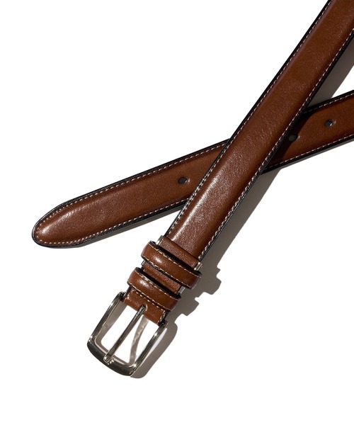 【Toteme】スリムフィットのハンマーレザーベルト TETE HOMME ベルト 「ON/OFF兼用」フェザーイタリアンレザー