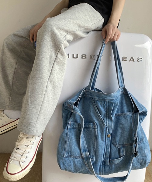 セール】2WAYデニムBIGトートバッグ（トートバッグ）｜GLAMOROUS