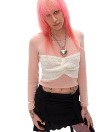 A'GEM/9 × .kom 『youthbath/ユースバス』 RIBBON LONG SLEEVE/リボン長袖カットソー