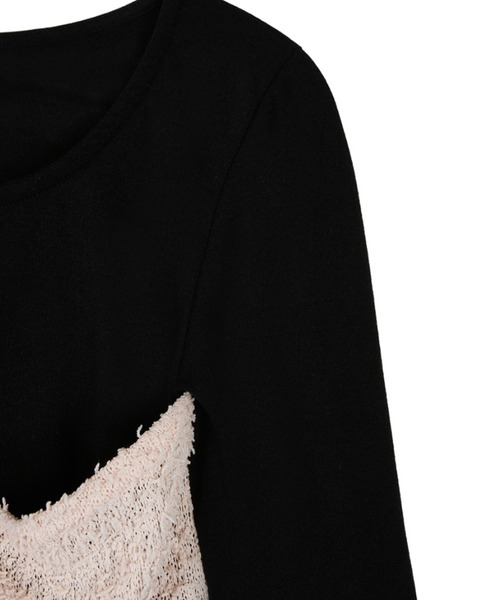 youthbath(ユースバース)の「A'GEM/9 × .kom 『youthbath/ユースバス』 RIBBON LONG SLEEVE/リボン長袖カットソー(Tシャツ/カットソー・レディース・ブラック/ピンク・M)」の17枚目の写真