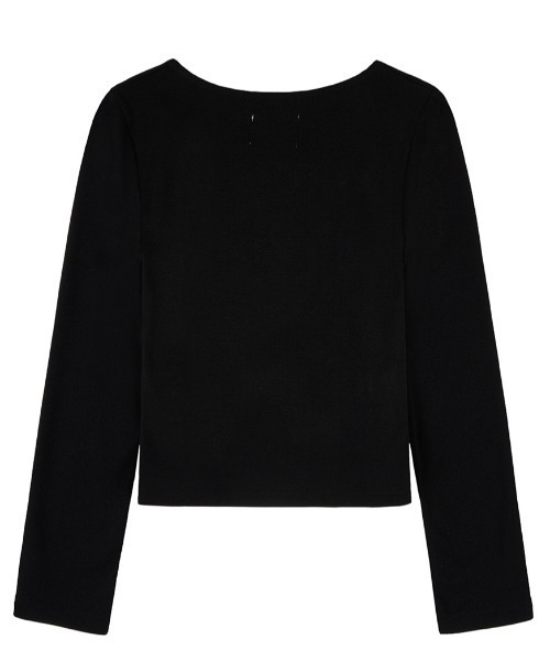youthbath(ユースバース)の「A'GEM/9 × .kom 『youthbath/ユースバス』 RIBBON LONG SLEEVE/リボン長袖カットソー(Tシャツ/カットソー・レディース・ブラック/ピンク・M)」の14枚目の写真