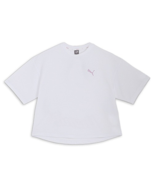 PUMA(プーマ)の「PUMA プーマ ウィメンズ サマーパック ベビーテリー 半袖 Tシャツ(Tシャツ/カットソー・レディース・ブラック/ピンク系その他/ホワイト・MEDIUM/LARGE/X-LARGE/SMALL)」の1枚目の写真