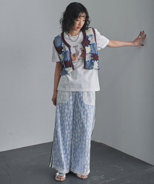 mag.by c（マグバイシー）の「(mag.by c)ブロッキングニットベスト（ベスト・レディース・オレンジ/ブルー・FREE）」の3枚目の写真