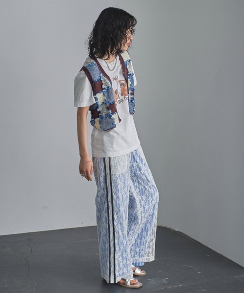 mag.by c（マグバイシー）の「(mag.by c)ブロッキングニットベスト（ベスト・レディース・オレンジ/ブルー・FREE）」の4枚目の写真