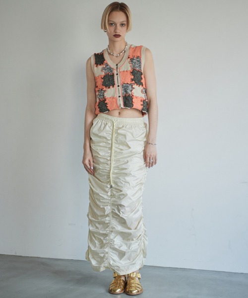 mag.by c（マグバイシー）の「(mag.by c)ブロッキングニットベスト（ベスト・レディース・オレンジ/ブルー・FREE）」の8枚目の写真