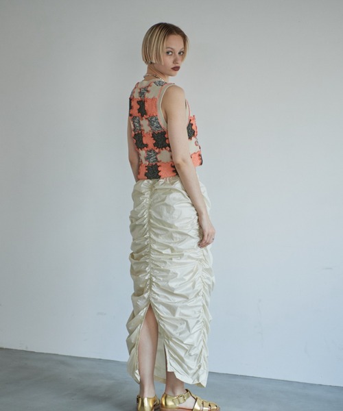 mag.by c（マグバイシー）の「(mag.by c)ブロッキングニットベスト（ベスト・レディース・オレンジ/ブルー・FREE）」の10枚目の写真