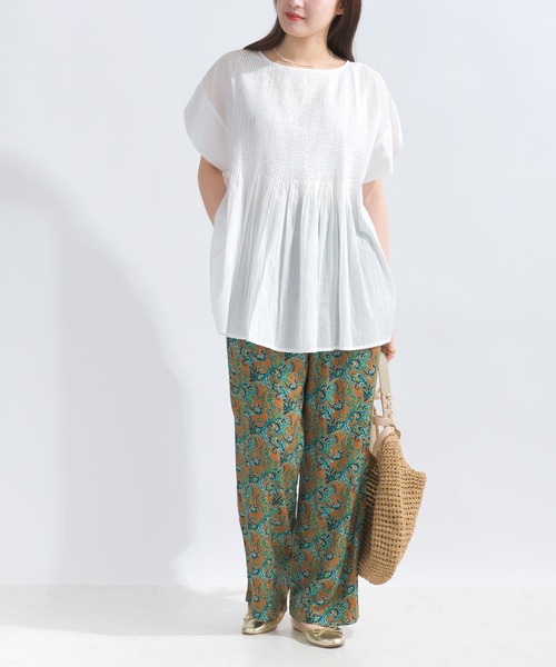 PICCIN(ピッチン)の「【WEB限定】ピンタックコットンボイルチュニック(シャツ/ブラウス・レディース・オレンジ/ブラック/オフホワイト/ブルー系その他/ブラック系その他・M)」の11枚目の写真