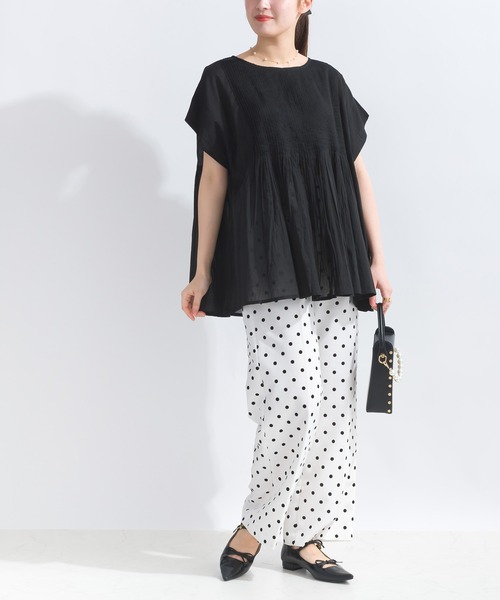PICCIN(ピッチン)の「【WEB限定】ピンタックコットンボイルチュニック(シャツ/ブラウス・レディース・オレンジ/ブラック/オフホワイト/ブルー系その他/ブラック系その他・M)」の18枚目の写真