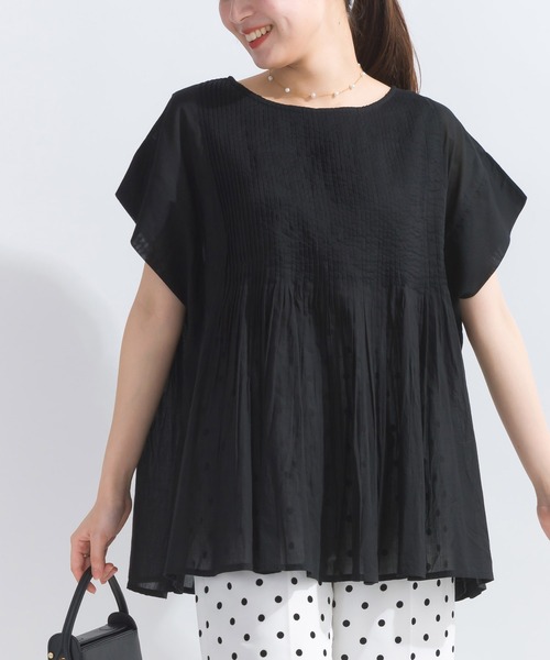 PICCIN(ピッチン)の「【WEB限定】ピンタックコットンボイルチュニック(シャツ/ブラウス・レディース・オレンジ/ブラック/オフホワイト/ブルー系その他/ブラック系その他・M)」の14枚目の写真