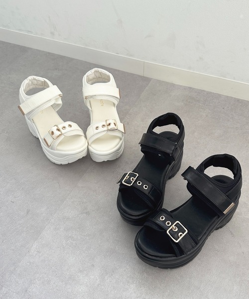 apres jour（アプレジュール）の「バックルスポサン【ZOZOTOWN限定アイテム】（サンダル・レディース・ブラック/オフホワイト・SMALL/MEDIUM/LARGE）」の8枚目の写真