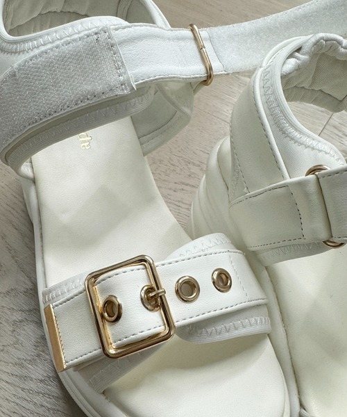 apres jour（アプレジュール）の「バックルスポサン【ZOZOTOWN限定アイテム】（サンダル・レディース・ブラック/オフホワイト・SMALL/MEDIUM/LARGE）」の7枚目の写真