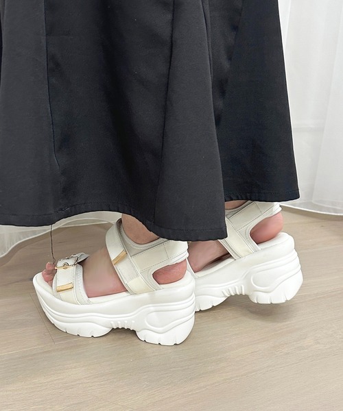 apres jour（アプレジュール）の「バックルスポサン【ZOZOTOWN限定アイテム】（サンダル・レディース・ブラック/オフホワイト・SMALL/MEDIUM/LARGE）」の11枚目の写真