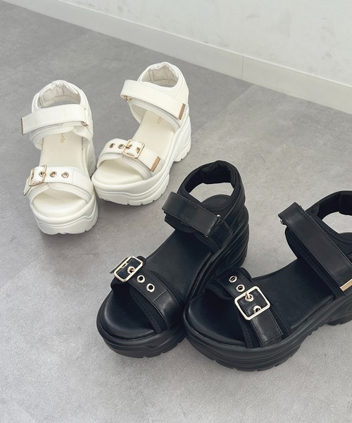 apres jour（アプレジュール）の「バックルスポサン【ZOZOTOWN限定アイテム】（サンダル・レディース・ブラック/オフホワイト・SMALL/MEDIUM/LARGE）」の9枚目の写真