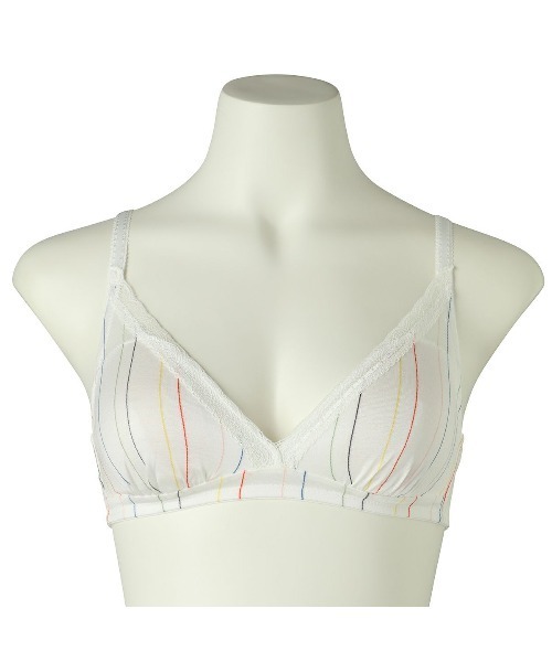 【セール】キッドブルー -マルチラインストライプ -フックアイソフトブラジャー(ノンワイヤー) -KIWA361 -kidblue（ブラジャー）｜KID BLUE（キッドブルー） 6,600円