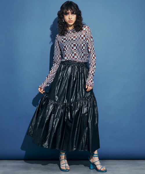 uyu.(ウユ)の「Nuance Design Sheer Tops / ニュアンスデザインシアートップス 【uyu./ウユ】(Tシャツ/カットソー・レディース・ベージュ系その他2/ブルー系/ベージュ/ブラック/グレー・FREE)」の9枚目の写真