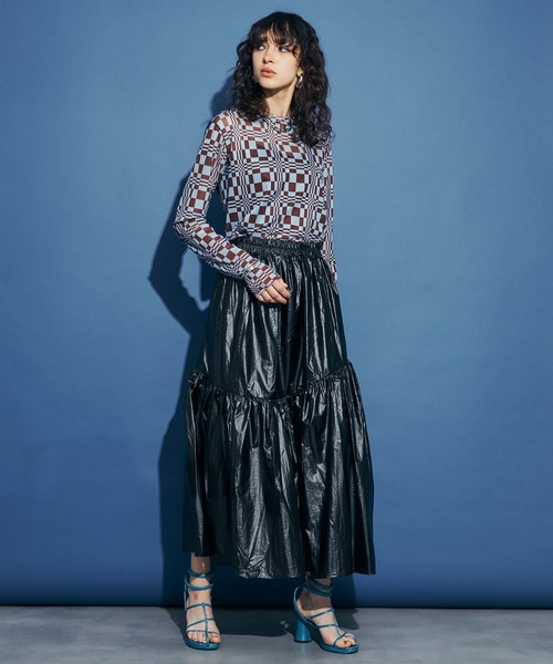 uyu.(ウユ)の「Nuance Design Sheer Tops / ニュアンスデザインシアートップス 【uyu./ウユ】(Tシャツ/カットソー・レディース・ベージュ系その他2/ブルー系/ベージュ/ブラック/グレー・FREE)」の10枚目の写真