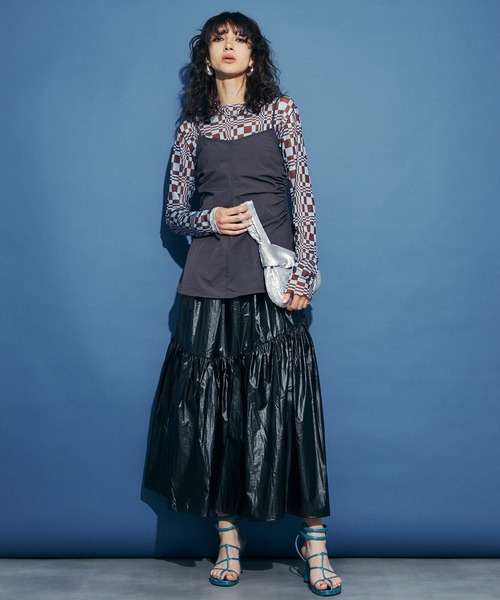 uyu.(ウユ)の「Nuance Design Sheer Tops / ニュアンスデザインシアートップス 【uyu./ウユ】(Tシャツ/カットソー・レディース・ベージュ系その他2/ブルー系/ベージュ/ブラック/グレー・FREE)」の15枚目の写真