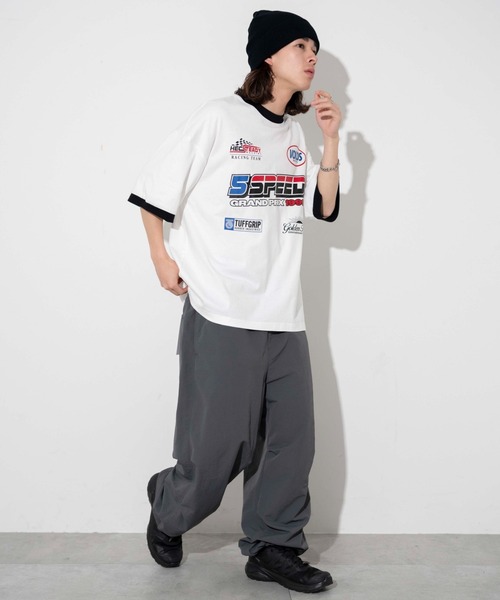 WEGO(ウィゴー)の「WEGO/レーシングロゴTシャツ(Tシャツ/カットソー・メンズ・ホワイト/ブラック・MEDIUM/LARGE)」の11枚目の写真