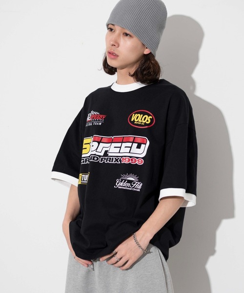WEGO(ウィゴー)の「WEGO/レーシングロゴTシャツ(Tシャツ/カットソー・メンズ・ホワイト/ブラック・MEDIUM/LARGE)」の13枚目の写真