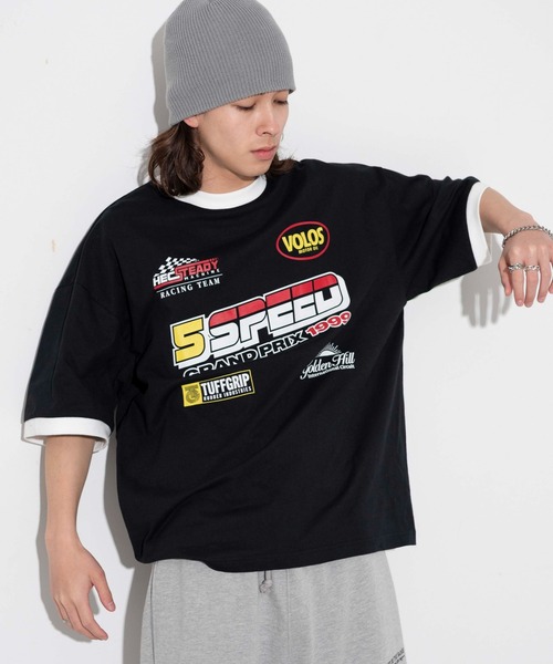 WEGO(ウィゴー)の「WEGO/レーシングロゴTシャツ(Tシャツ/カットソー・メンズ・ホワイト/ブラック・MEDIUM/LARGE)」の14枚目の写真