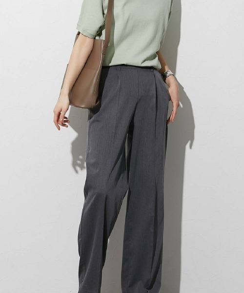 slattgir(スラットジール)の「高身長 ひんやりストレッチきれいめワイドパンツ(接触冷感) 丈長め・トールサイズ(スラックス・レディース・ブラック/ホワイト系/杢グレー/モカ・M/L/LL/3L/4L/5L)」の20枚目の写真