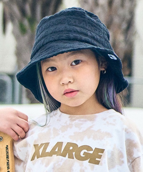 XLARGE KIDS(エクストララージキッズ)の「パイルジャガードハット(ハット・キッズ・ブラウン/ブルー/ブラック・M(48-52cm)/L(52-56cm))」の2枚目の写真