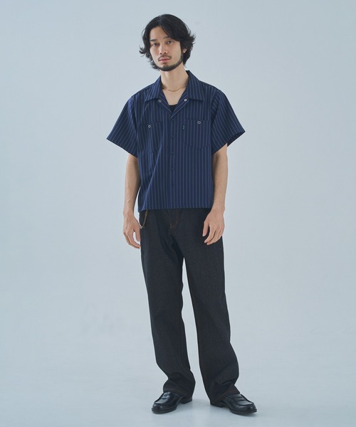 AAKAM シンチバックデニムパンツ（ダークブルー） シンチバックジーンズ【セットアップ対応】（デニムパンツ）｜Noen