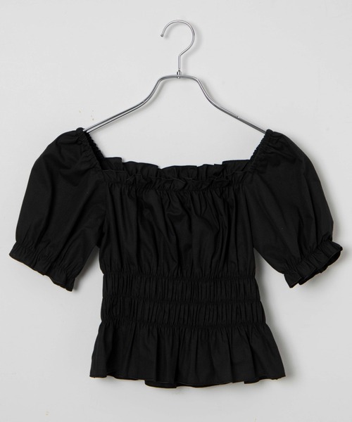 WEGO(ウィゴー)の「WEGO/オフショルシャーリングブラウス(シャツ/ブラウス・レディース・ブラック/ホワイト・FREE)」の17枚目の写真