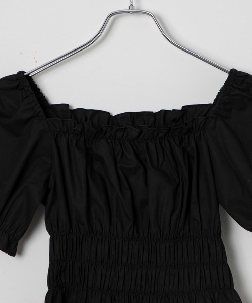 WEGO(ウィゴー)の「WEGO/オフショルシャーリングブラウス(シャツ/ブラウス・レディース・ブラック/ホワイト・FREE)」の19枚目の写真