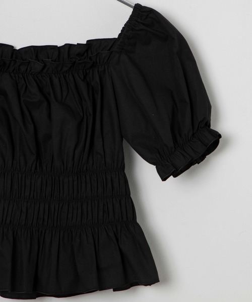 WEGO(ウィゴー)の「WEGO/オフショルシャーリングブラウス(シャツ/ブラウス・レディース・ブラック/ホワイト・FREE)」の20枚目の写真
