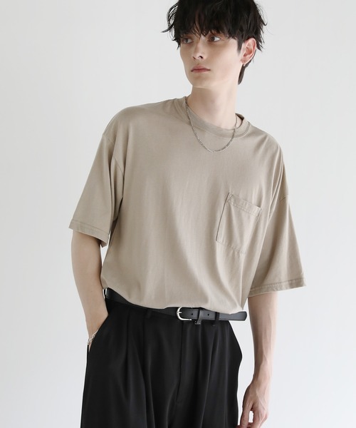 ASTRONOMY(アストロノミー)の「Buyer's Select/TC天竺半袖ワイド胸ポケットスノーウォッシュ加工Tシャツ(Tシャツ/カットソー・メンズ・ベージュ/ブラック/カーキ・M/L/LL)」の3枚目の写真
