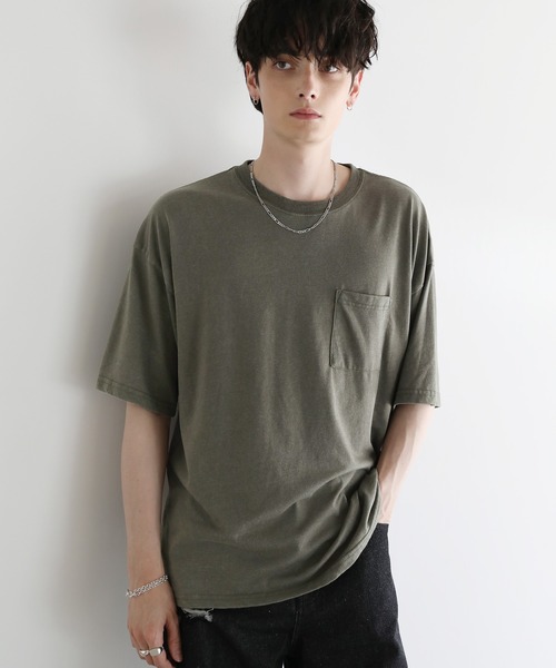 ASTRONOMY(アストロノミー)の「Buyer's Select/TC天竺半袖ワイド胸ポケットスノーウォッシュ加工Tシャツ(Tシャツ/カットソー・メンズ・ベージュ/ブラック/カーキ・M/L/LL)」の1枚目の写真