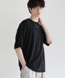 Buyer's Select/TC天竺半袖ワイド胸ポケットスノーウォッシュ加工Tシャツ