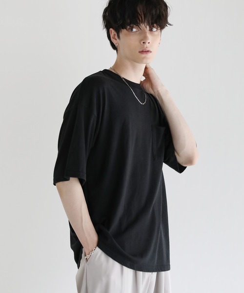 ASTRONOMY(アストロノミー)の「Buyer's Select/TC天竺半袖ワイド胸ポケットスノーウォッシュ加工Tシャツ(Tシャツ/カットソー・メンズ・ベージュ/ブラック/カーキ・M/L/LL)」の2枚目の写真