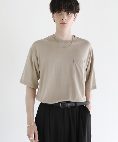ASTRONOMY(アストロノミー)の「Buyer's Select/TC天竺半袖ワイド胸ポケットスノーウォッシュ加工Tシャツ(Tシャツ/カットソー・メンズ・ベージュ/ブラック/カーキ・M/L/LL)」の10枚目の写真
