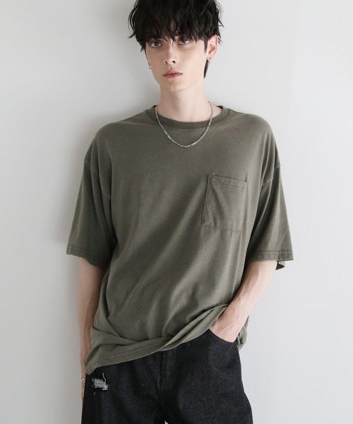 ASTRONOMY(アストロノミー)の「Buyer's Select/TC天竺半袖ワイド胸ポケットスノーウォッシュ加工Tシャツ(Tシャツ/カットソー・メンズ・ベージュ/ブラック/カーキ・M/L/LL)」の14枚目の写真
