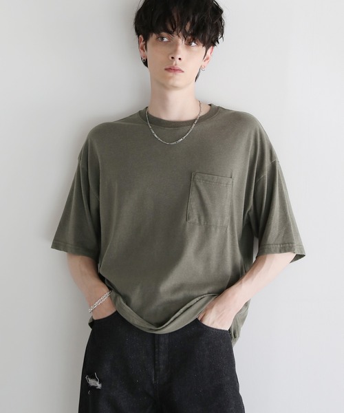 ASTRONOMY(アストロノミー)の「Buyer's Select/TC天竺半袖ワイド胸ポケットスノーウォッシュ加工Tシャツ(Tシャツ/カットソー・メンズ・ベージュ/ブラック/カーキ・M/L/LL)」の15枚目の写真
