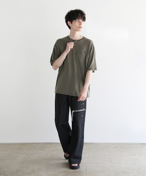 ASTRONOMY(アストロノミー)の「Buyer's Select/TC天竺半袖ワイド胸ポケットスノーウォッシュ加工Tシャツ(Tシャツ/カットソー・メンズ・ベージュ/ブラック/カーキ・M/L/LL)」の17枚目の写真