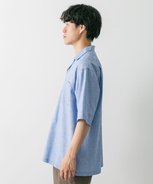URBAN RESEARCH DOORS（アーバンリサーチドアーズ）の「『UR TECH 高機能リネン』オープンカラーシャツ（シャツ/ブラウス・メンズ・グレー系その他/ブルー/ホワイト系その他/オレンジ/ブルー系その他・X-LARGE/MEDIUM/LARGE）」の22枚目の写真