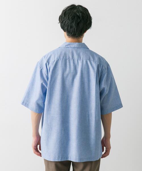 URBAN RESEARCH DOORS（アーバンリサーチドアーズ）の「『UR TECH 高機能リネン』オープンカラーシャツ（シャツ/ブラウス・メンズ・グレー系その他/ブルー/ホワイト系その他/オレンジ/ブルー系その他・X-LARGE/MEDIUM/LARGE）」の21枚目の写真