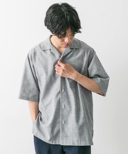 URBAN RESEARCH DOORS（アーバンリサーチドアーズ）の「『UR TECH 高機能リネン』オープンカラーシャツ（シャツ/ブラウス・メンズ・グレー系その他/ブルー/ホワイト系その他/オレンジ/ブルー系その他・X-LARGE/MEDIUM/LARGE）」の11枚目の写真