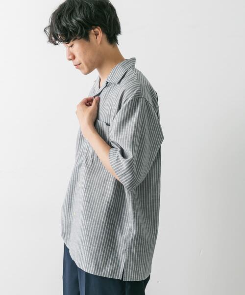 URBAN RESEARCH DOORS（アーバンリサーチドアーズ）の「『UR TECH 高機能リネン』オープンカラーシャツ（シャツ/ブラウス・メンズ・グレー系その他/ブルー/ホワイト系その他/オレンジ/ブルー系その他・X-LARGE/MEDIUM/LARGE）」の10枚目の写真