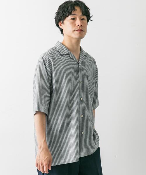 URBAN RESEARCH DOORS（アーバンリサーチドアーズ）の「『UR TECH 高機能リネン』オープンカラーシャツ（シャツ/ブラウス・メンズ・グレー系その他/ブルー/ホワイト系その他/オレンジ/ブルー系その他・X-LARGE/MEDIUM/LARGE）」の9枚目の写真