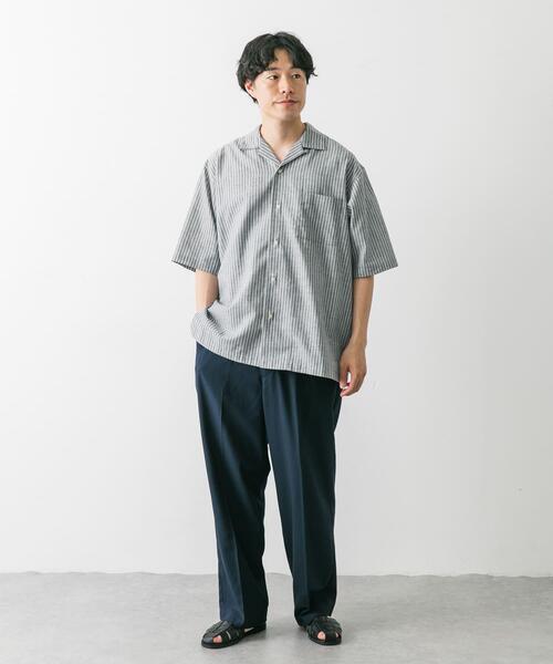 URBAN RESEARCH DOORS（アーバンリサーチドアーズ）の「『UR TECH 高機能リネン』オープンカラーシャツ（シャツ/ブラウス・メンズ・グレー系その他/ブルー/ホワイト系その他/オレンジ/ブルー系その他・X-LARGE/MEDIUM/LARGE）」の8枚目の写真