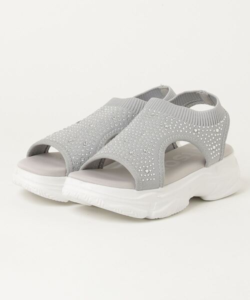 kitson（キットソン）の「kitson ニット 厚底 キラキラ サンダル（サンダル・レディース・ベージュ/ブラック系その他/グレー/ホワイト・S/M/L/LL）」の7枚目の写真