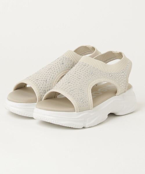 kitson（キットソン）の「kitson ニット 厚底 キラキラ サンダル（サンダル・レディース・ベージュ/ブラック系その他/グレー/ホワイト・S/M/L/LL）」の8枚目の写真