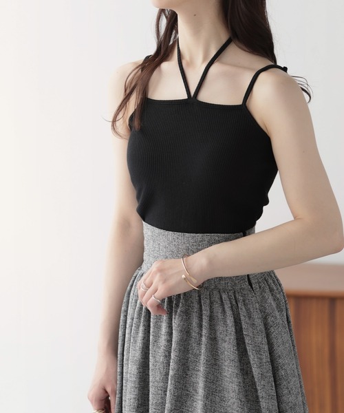 セール】カップ付きホルターリボンキャミソール（キャミソール