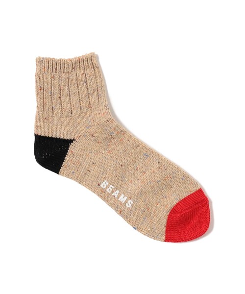 BEAMS（ビームス）の「ネップ クォーター ソックス（ソックス/靴下・メンズ・ネイビー/ベージュ/グレー/ブラック・ONE SIZE）」の3枚目の写真
