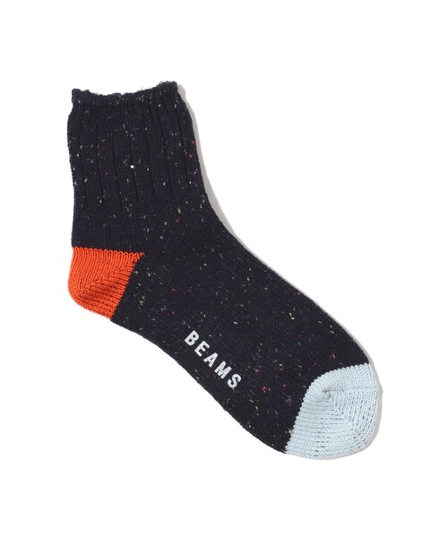 BEAMS（ビームス）の「ネップ クォーター ソックス（ソックス/靴下・メンズ・ネイビー/ベージュ/グレー/ブラック・ONE SIZE）」の4枚目の写真